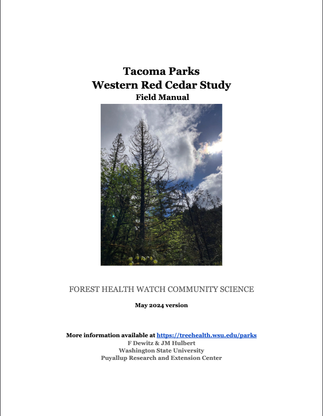 Tacoma Parks Western Redcedar Study Field Manual